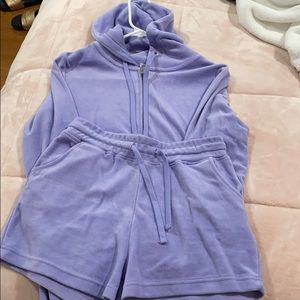 Velour short set